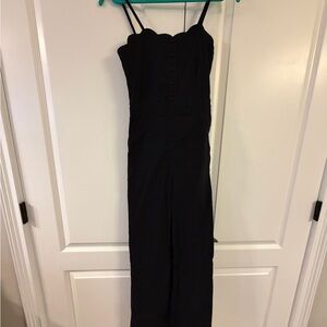Maeve by Anthropologie Black Button-Front Jumpsuit